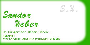 sandor weber business card